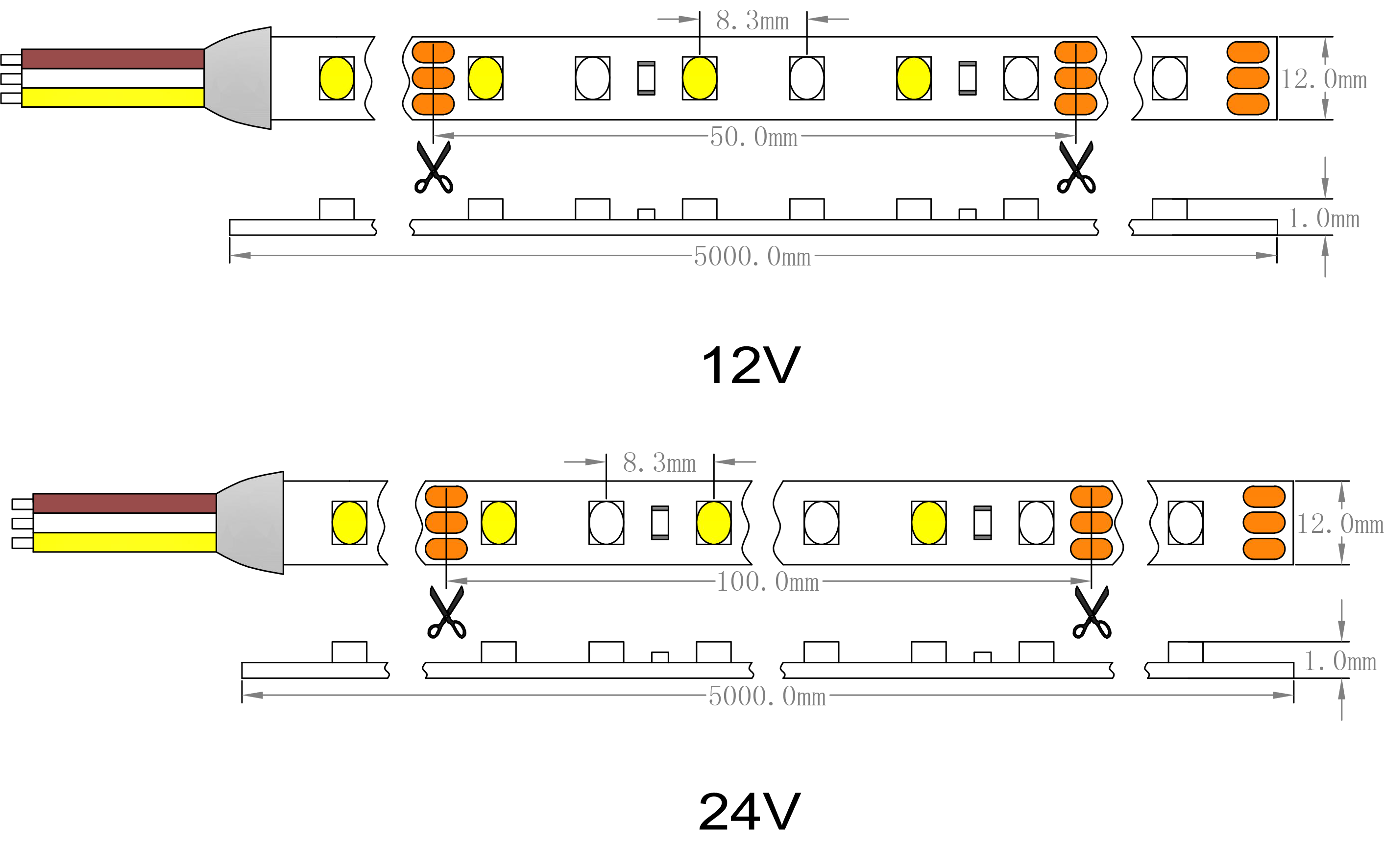 Dimensi&oacute;n del CCT de SMD2835 120LEDs